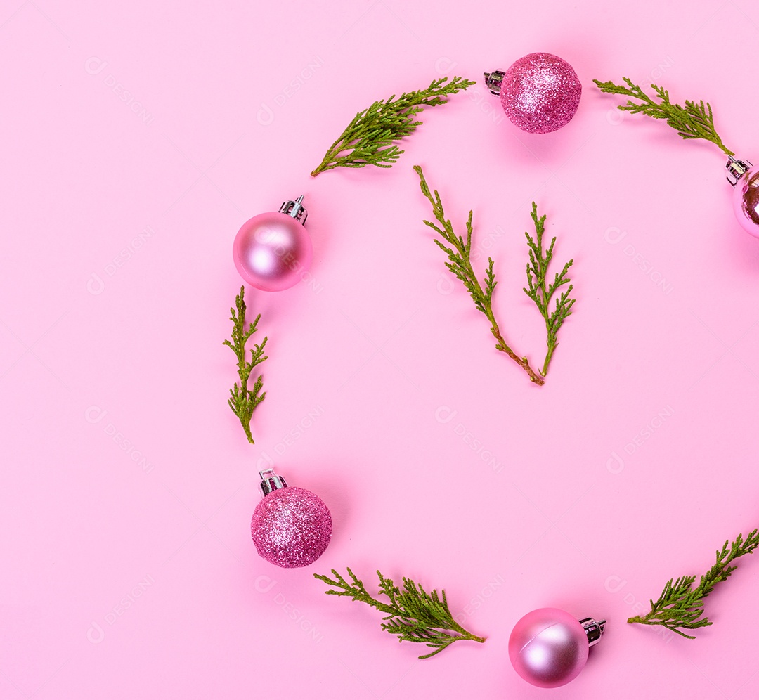 Fundo decorativo colorido brilhante de Natal com decorações de Ano Novo