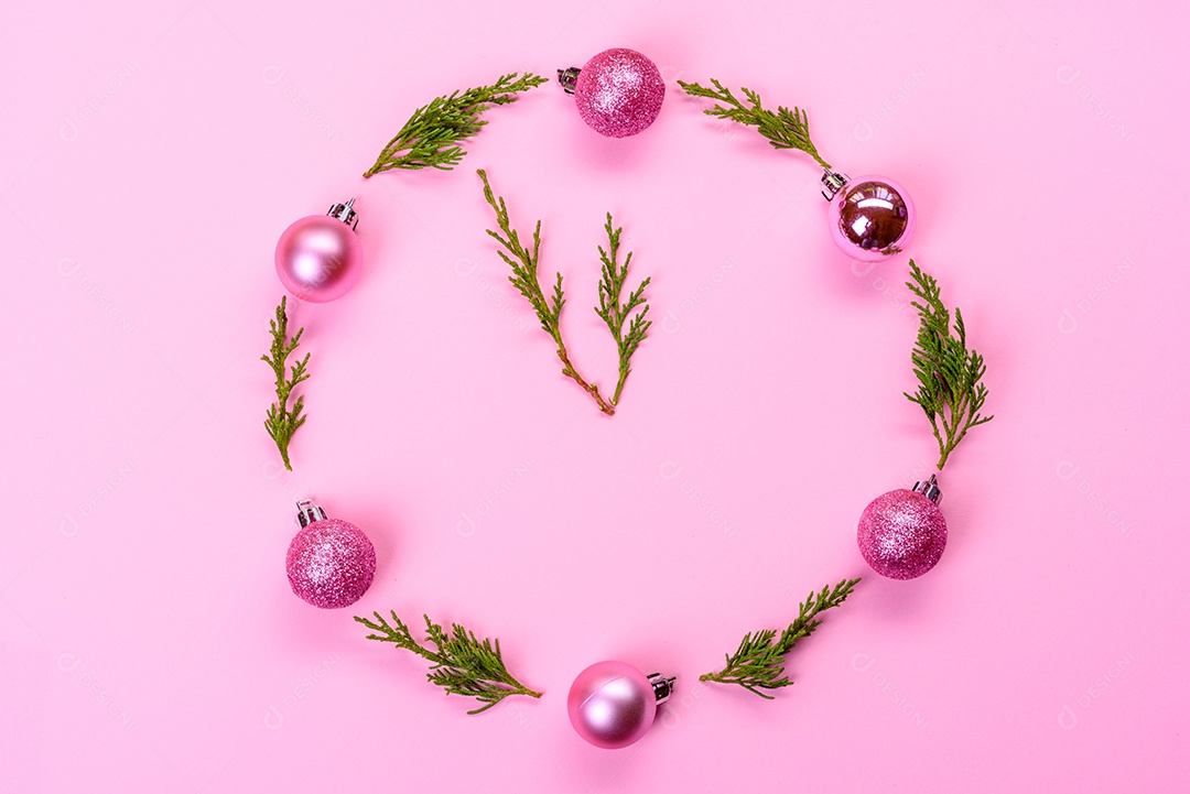 Fundo decorativo colorido brilhante de Natal com decorações de Ano Novo