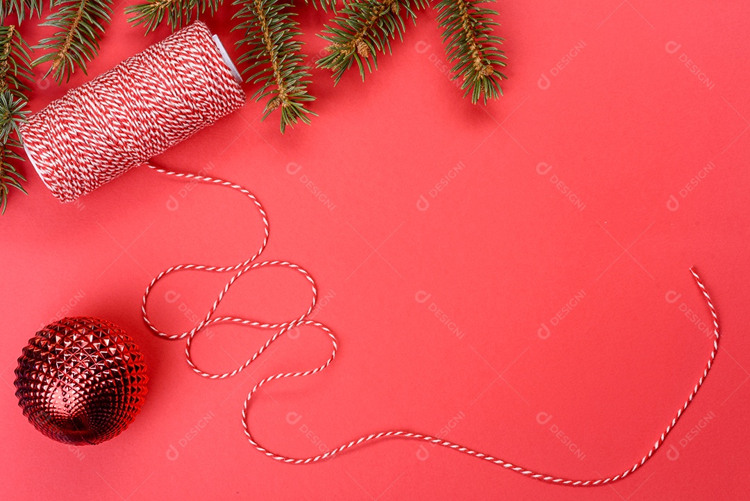 Fundo decorativo colorido brilhante de Natal com decorações de Ano Novo