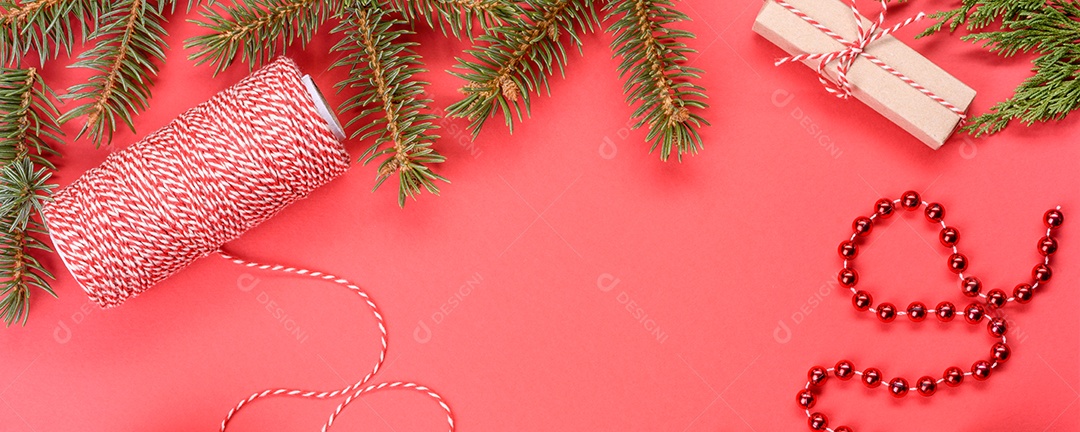 Fundo decorativo colorido brilhante de Natal com decorações de Ano Novo