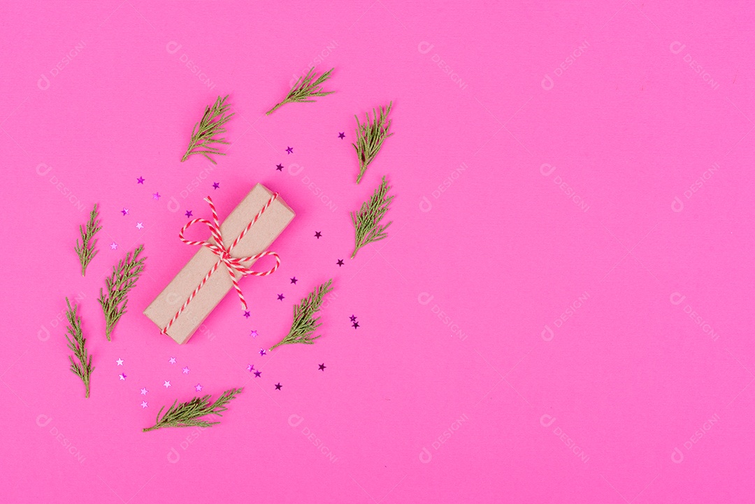 Fundo decorativo colorido brilhante de Natal com decorações