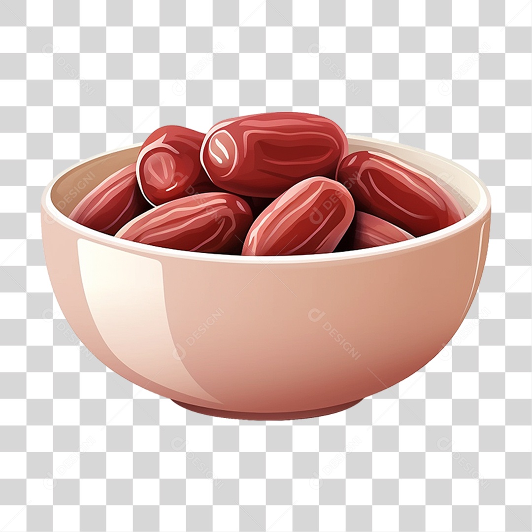 Frutas Tâmaras em Tigela PNG Transparente