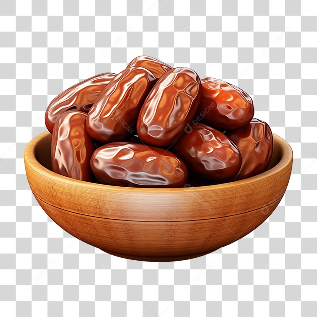 Frutas Tâmaras em Tigela PNG Transparente