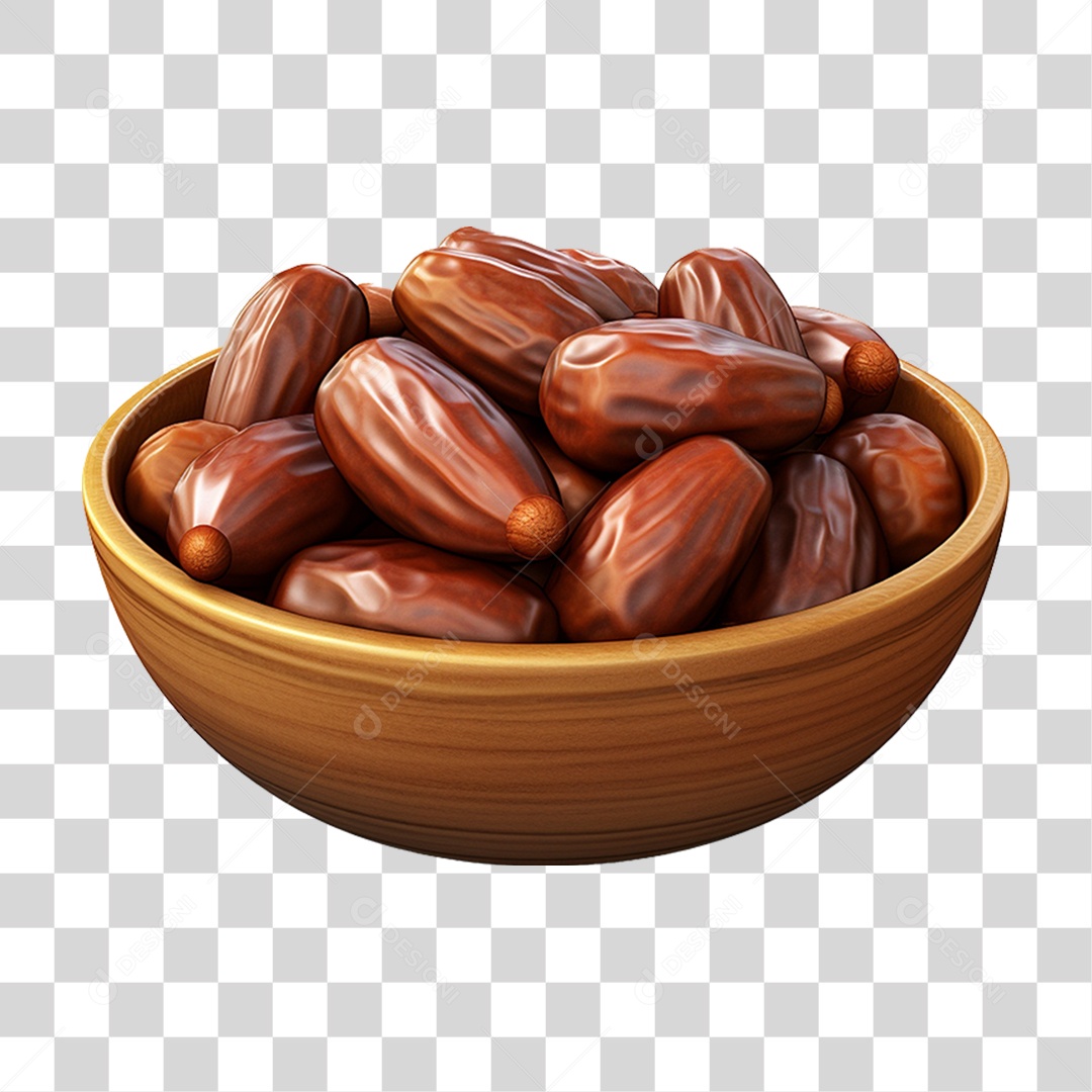 Frutas Tâmaras em Tigela PNG Transparente