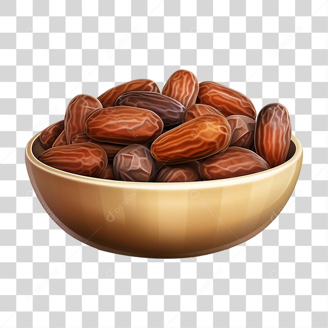 Frutas Tâmaras em Tigela PNG Transparente