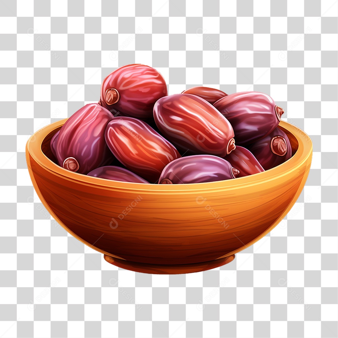 Frutas Tâmaras em Tigela PNG Transparente