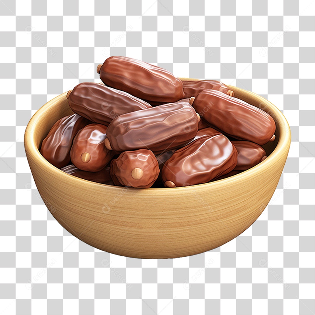 Frutas Tâmaras em Tigela PNG Transparente