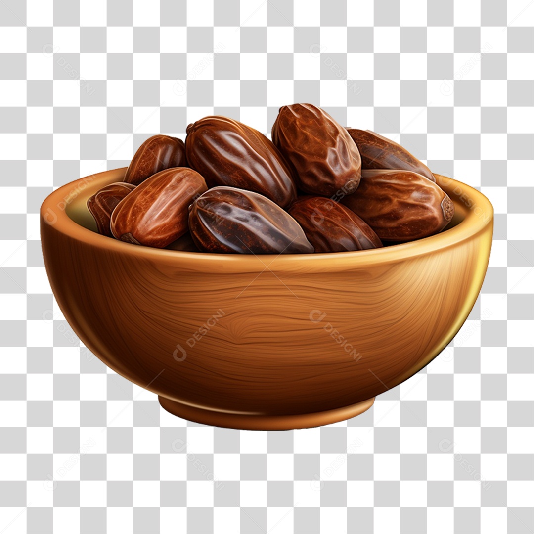 Frutas Tâmaras em Tigela PNG Transparente