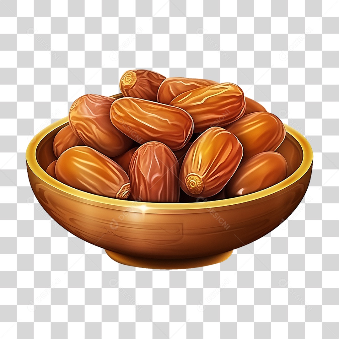 Frutas Tâmaras em Tigela PNG Transparente