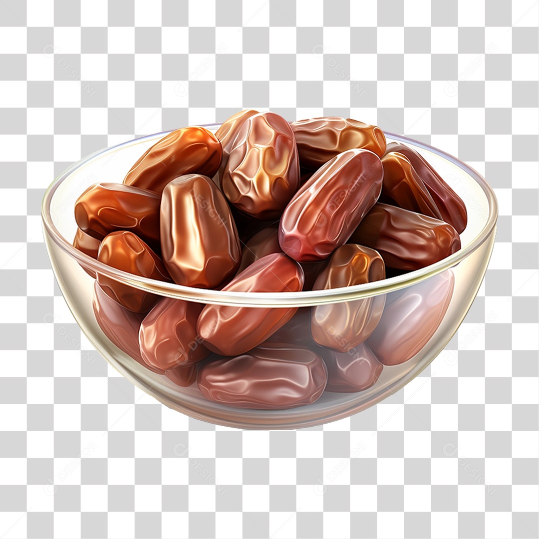 Frutas Tâmaras em Tigela PNG Transparente