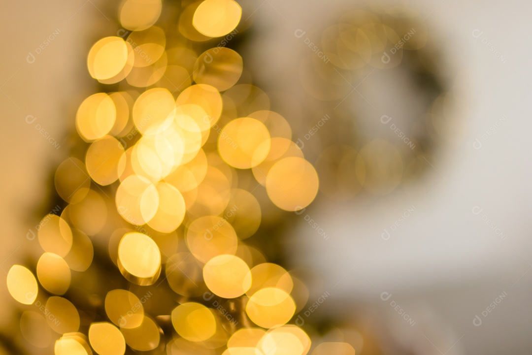 Design festivo de desfocagem de Natal, luzes de guirlanda desfocadas, efeito bokeh.