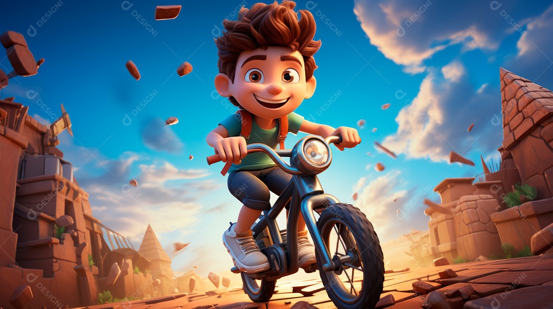 Bicicleta sobre uma rua deserta.