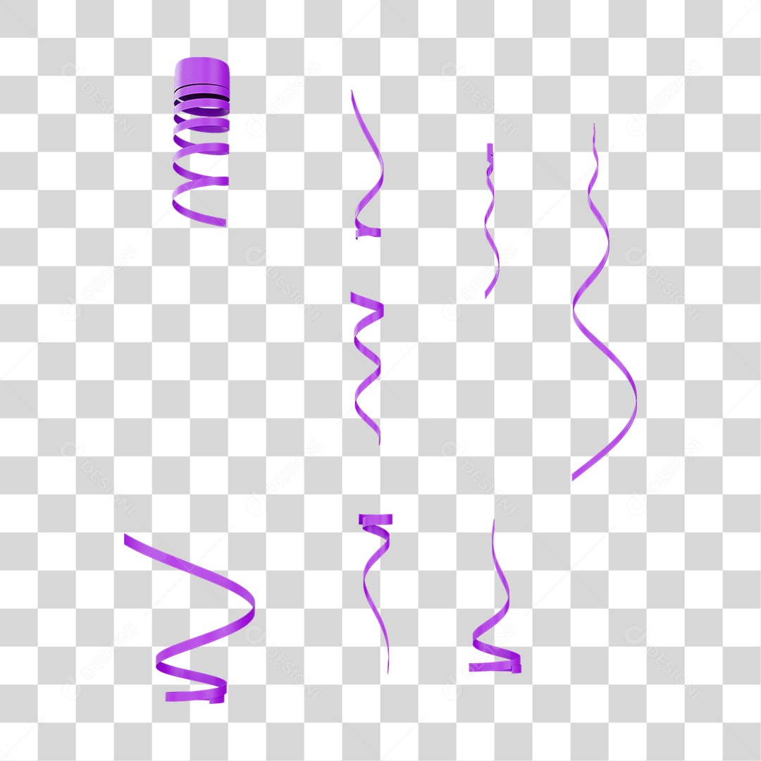 Fitas Enfeites Confetes Decorações Carnaval PNG Transparente