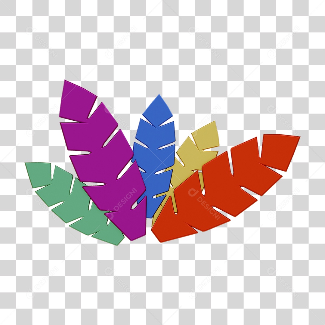 Penas Coloridas Enfeite de Carnaval PNG Transparente