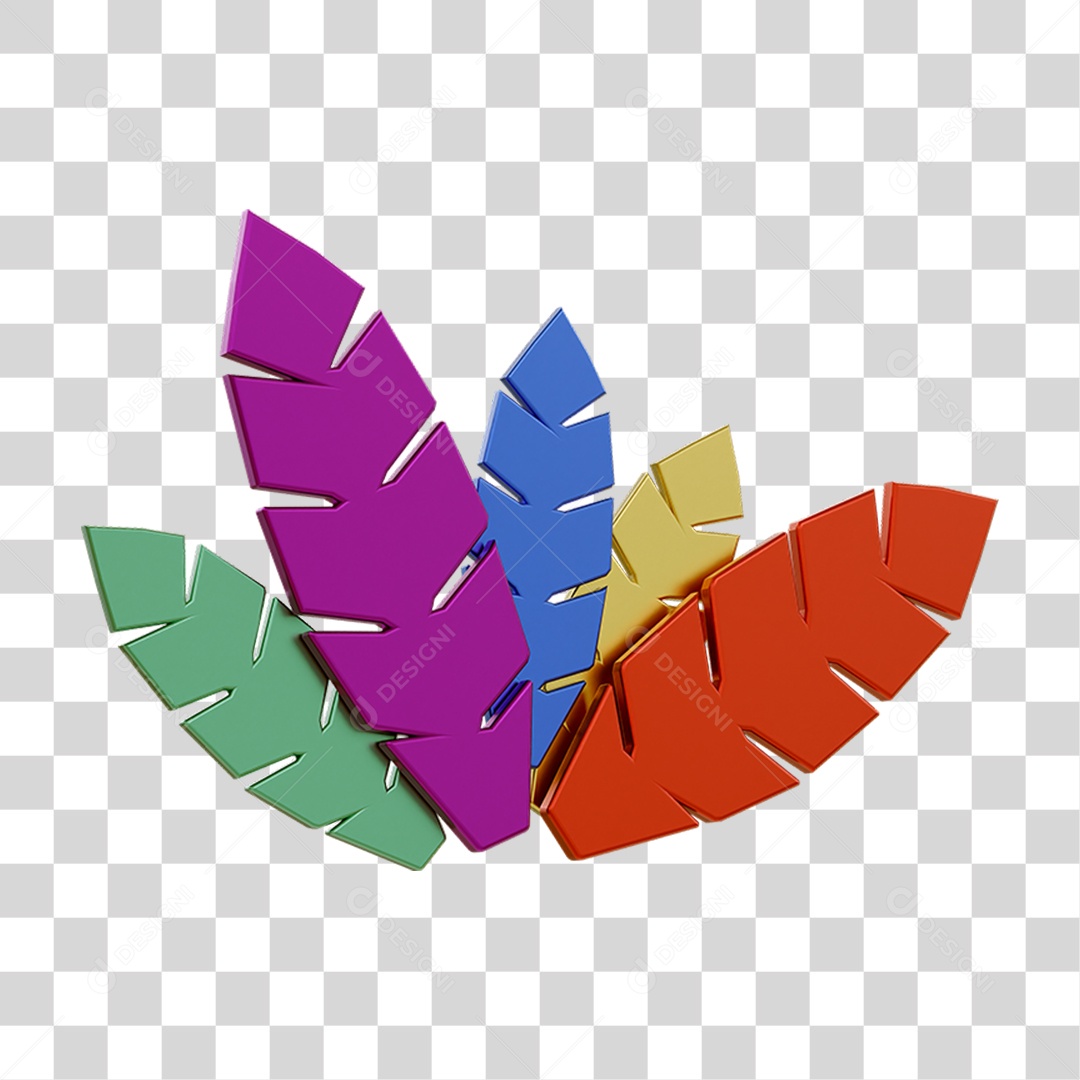 Penas Coloridas Enfeite de Carnaval PNG Transparente