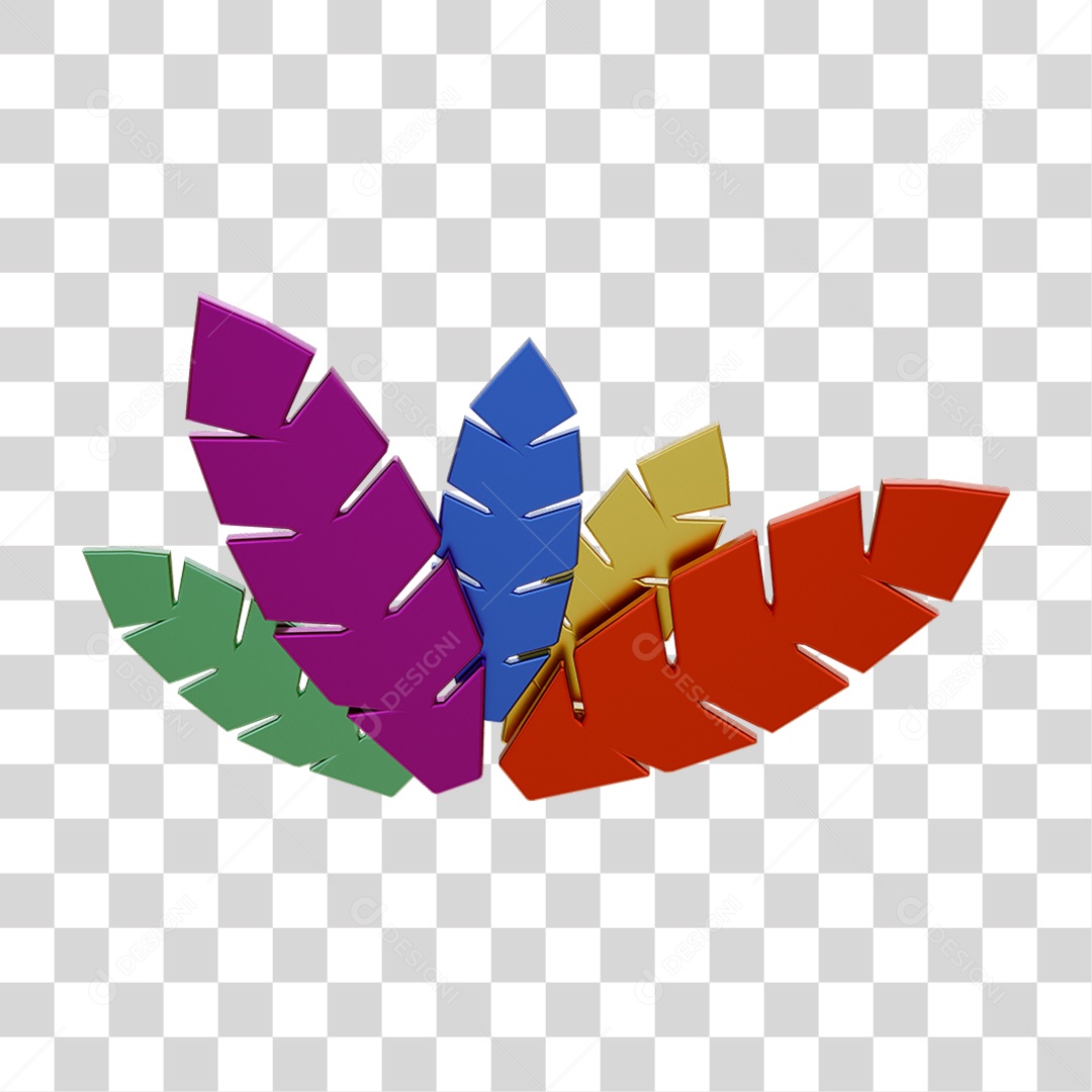 Penas Coloridas Enfeite de Carnaval PNG Transparente