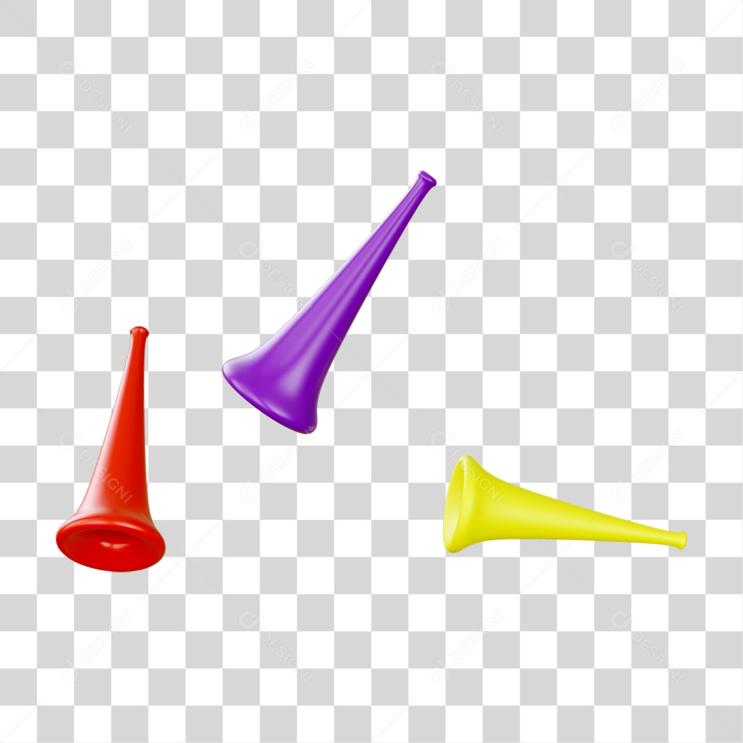 Vuvuzela Metal Carnaval PNG Transparente