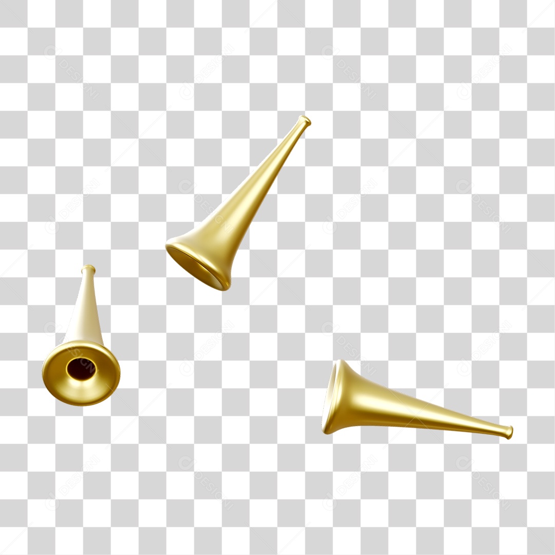 Vuvuzela Metal Carnaval PNG Transparente