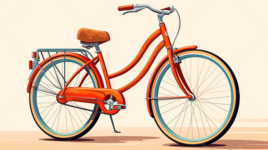 Bicicleta sobre uma rua deserta.