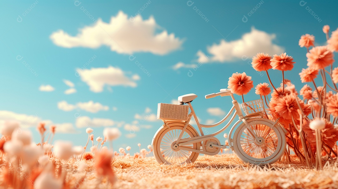 Bicicleta sobre uma rua deserta.