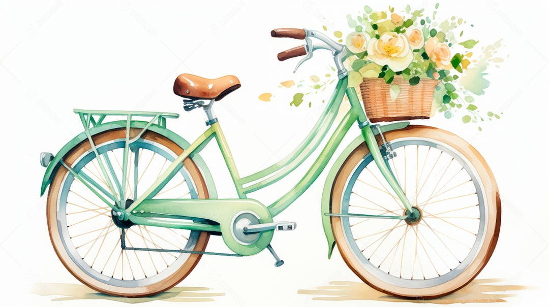 Bicicleta sobre uma rua deserta.