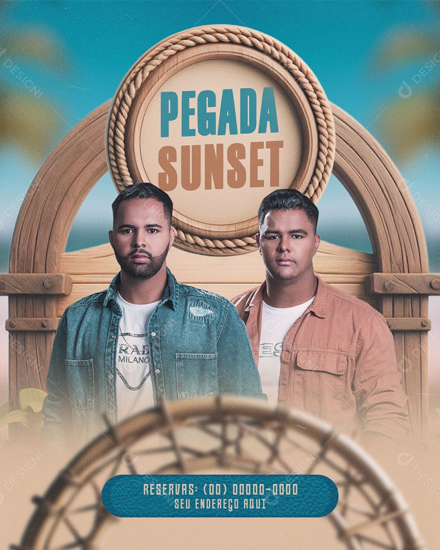 Social Media Flyer Story Pegada Sunset PSD Editável