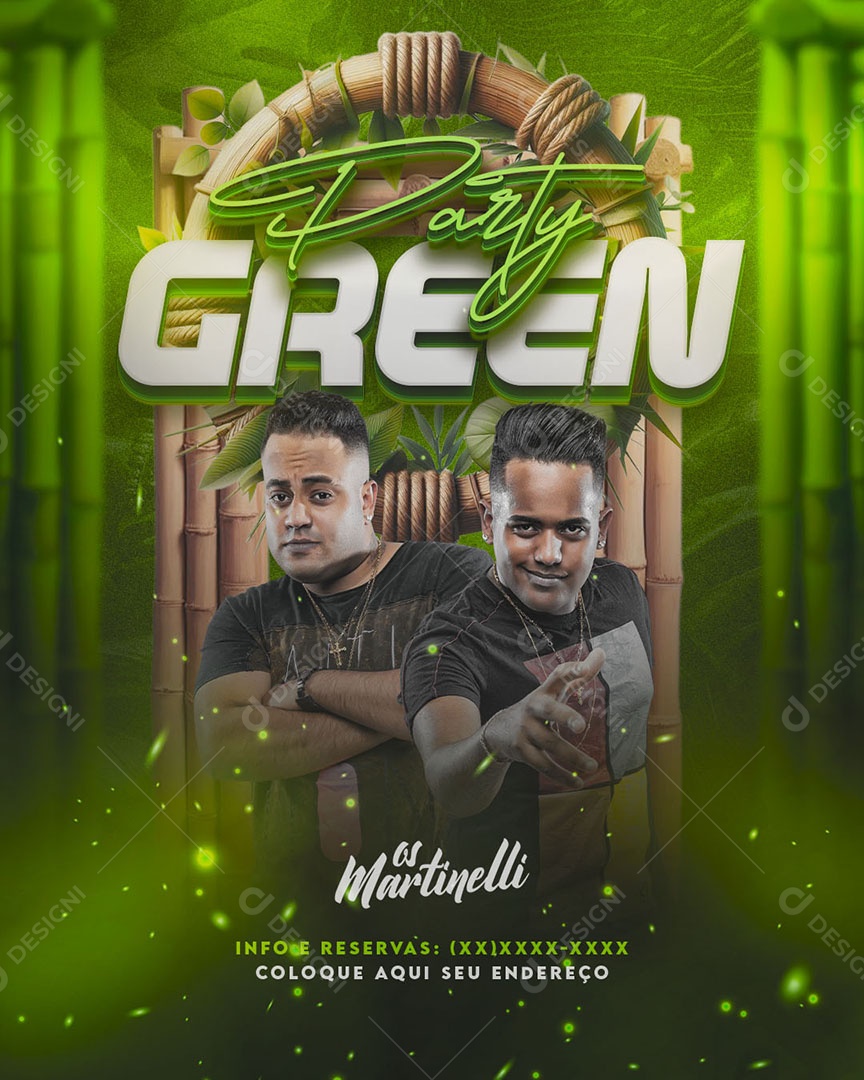 Social Media Flyer Story Party Green os Martinelli PSD Editável