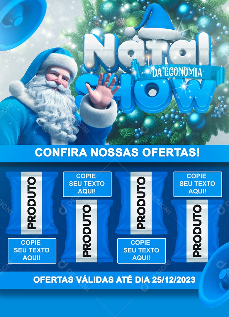 Social Media Encarte Natal Da Economia Show PSD Editável