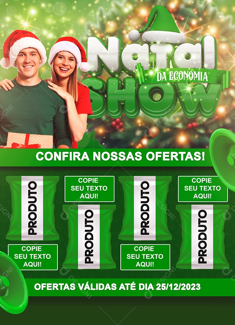 Social Media Encarte Natal Da Economia Show PSD Editável