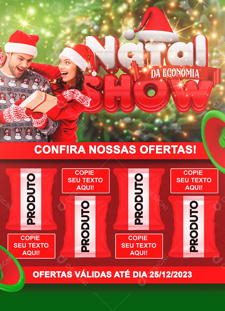 Social Media Encarte Natal Da Economia Show PSD Editável