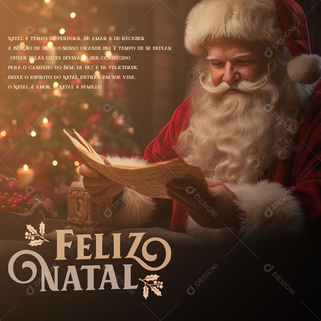 Social Media Paz e Felicidade Feliz Natal PSD Editável