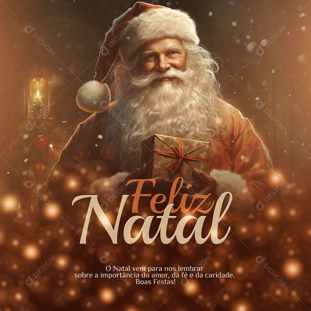 Social Media Feliz Natal Fé e Da Caridade PSD Editável