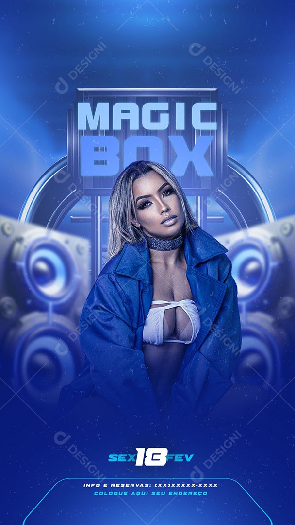 Social Media Story Flyer Magic Box PSD Editável