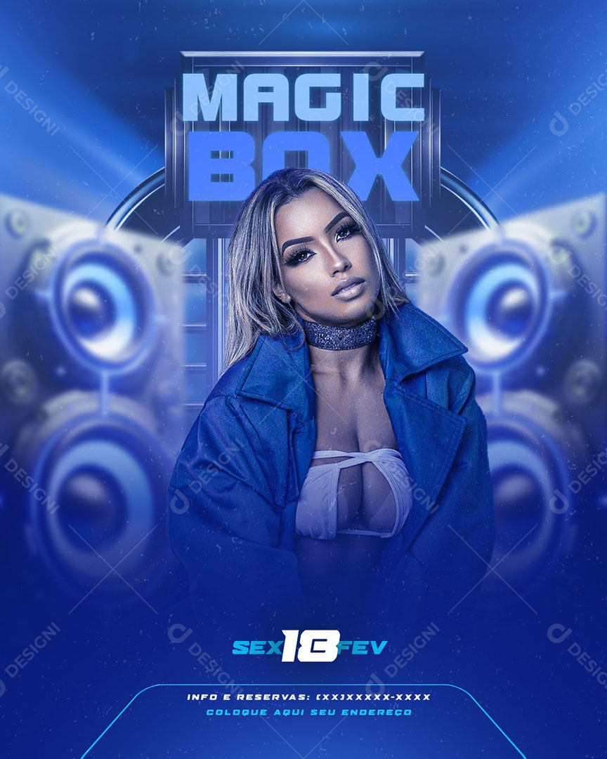 Social Media Feed Flyer Magic Box PSD Editável