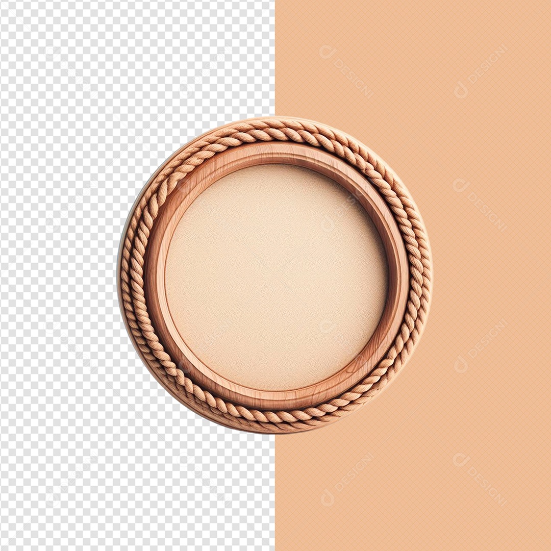 Elemento 3D Madeira Circular Para Composição PSD