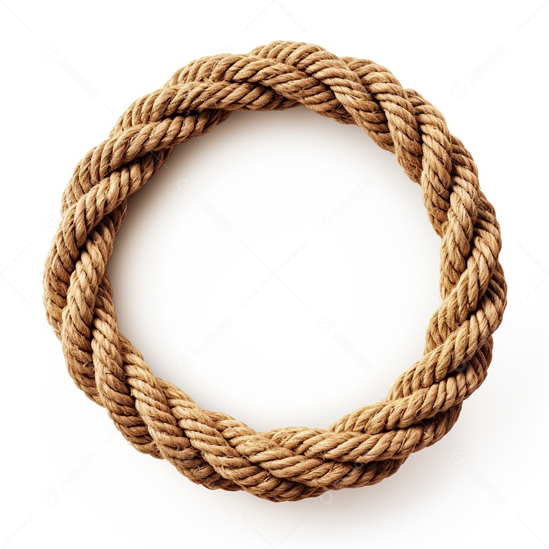 Uma corda em círculo em fundo branco
