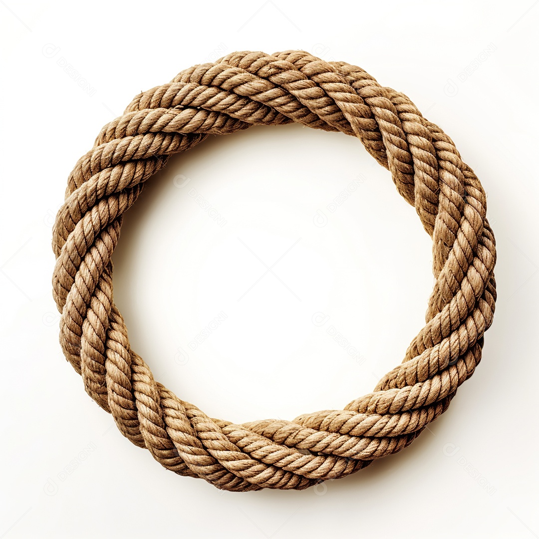 Uma corda em círculo em fundo branco