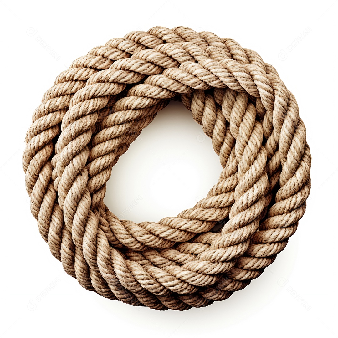 Uma corda em círculo em fundo branco