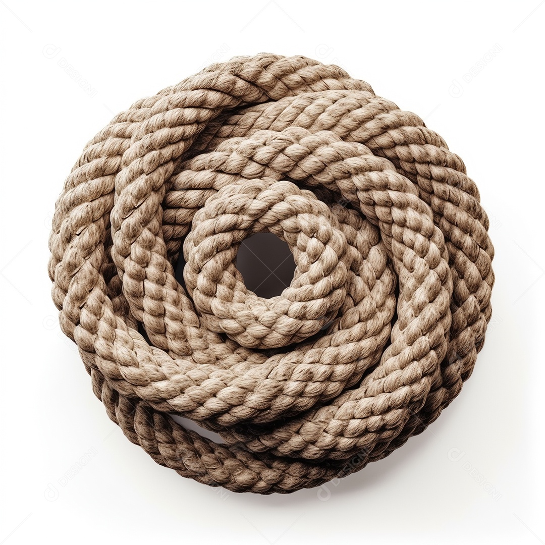 Uma corda em círculo em fundo branco