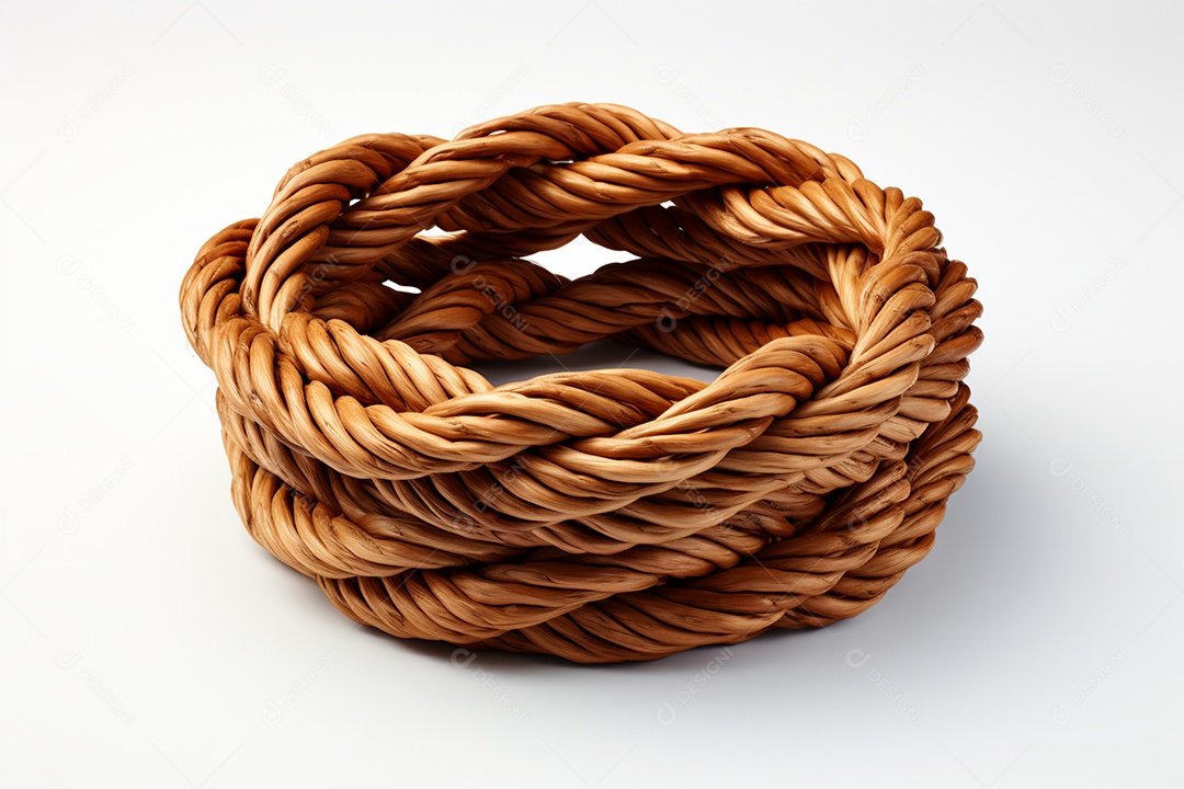 Novelo de corda em nós em fundo branco