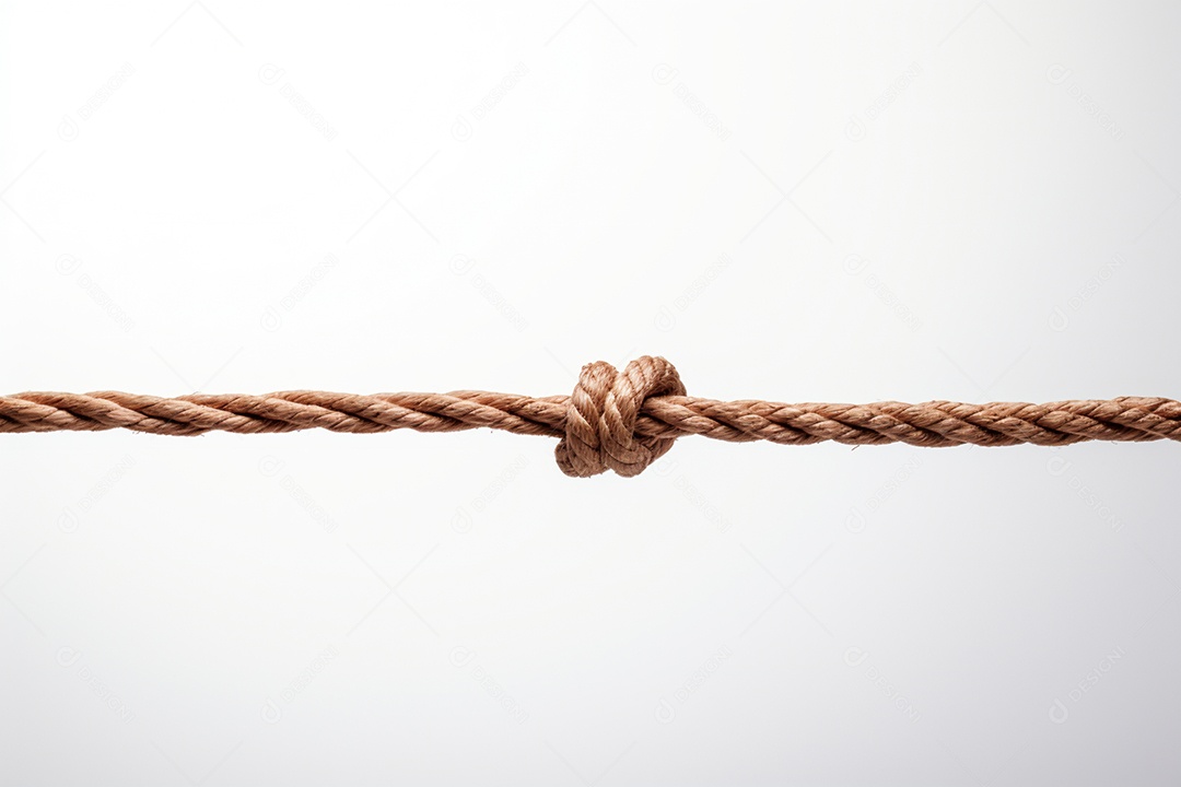 Nó de corda em fundo branco
