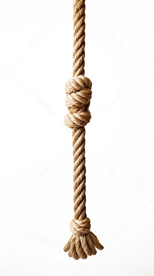 Nó de corda em fundo branco