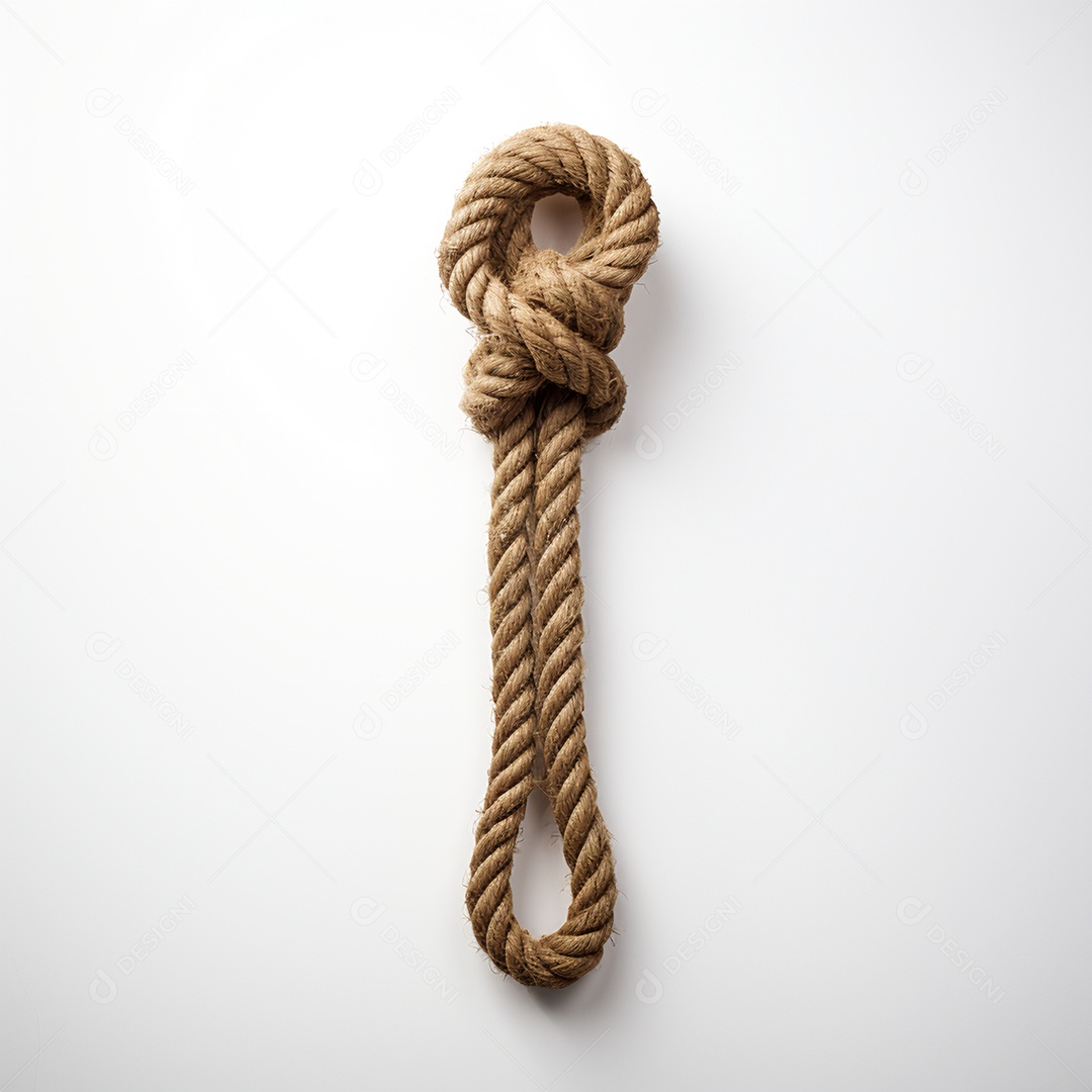 Nó de corda em fundo branco
