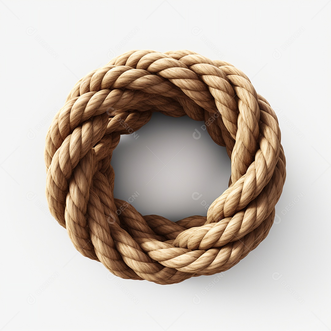 Nó de corda em fundo branco