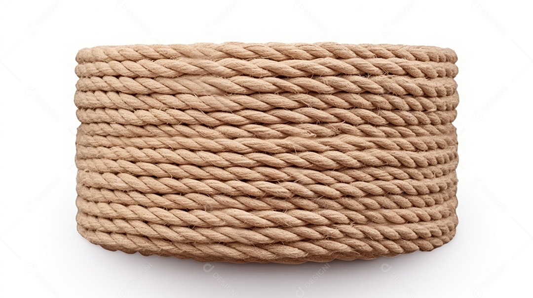 Novelo de corda em nós em fundo branco