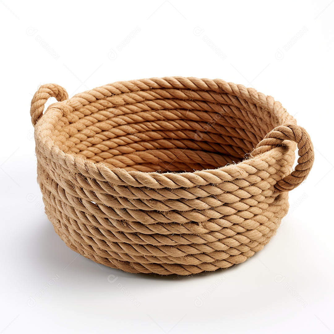 Cesta de corda em um fundo branco