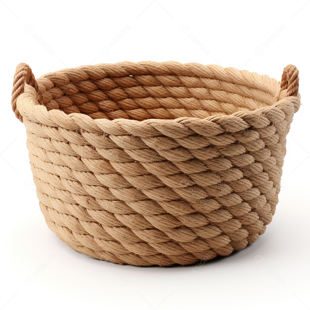Cesta de corda em um fundo branco