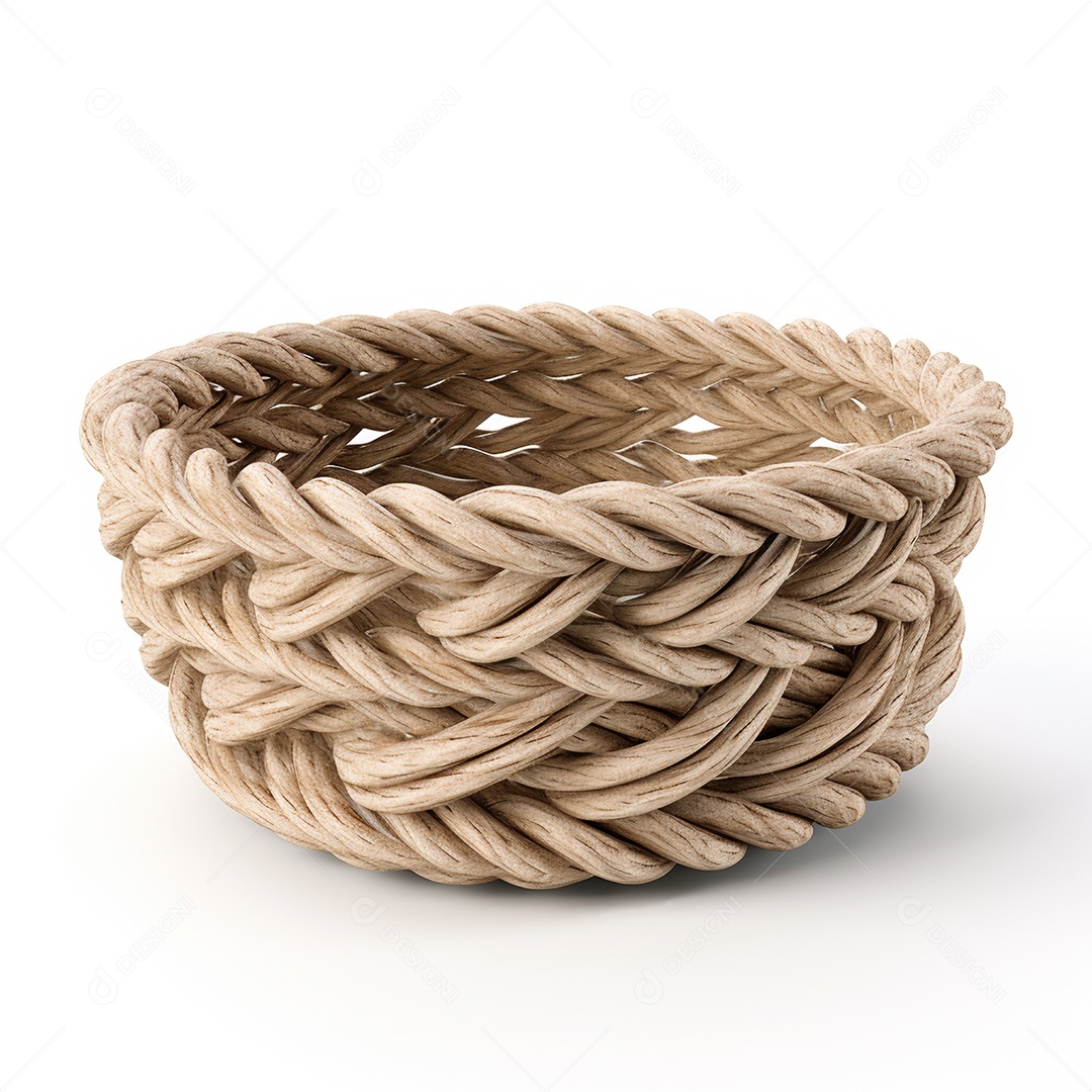 Cesta de corda em um fundo branco