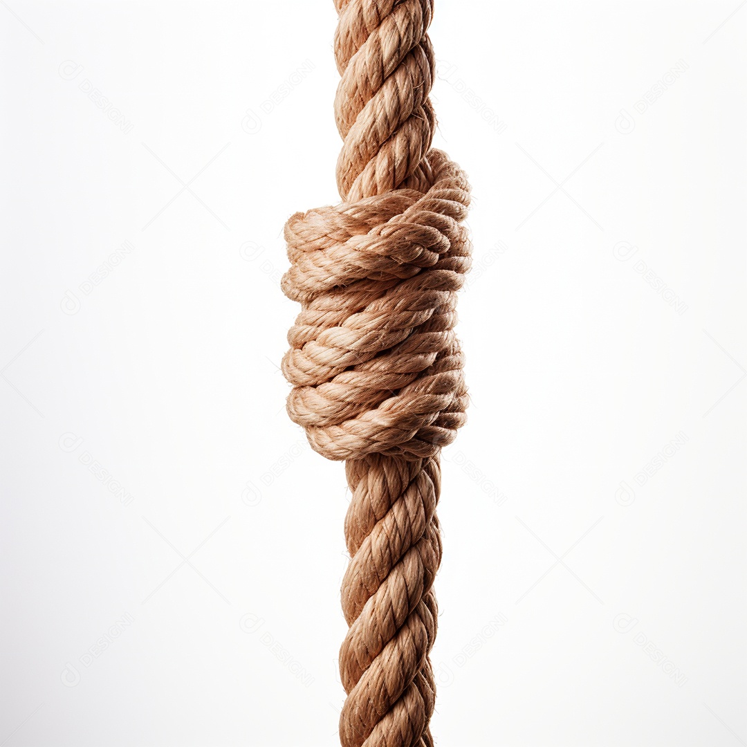Nó de corda em fundo branco