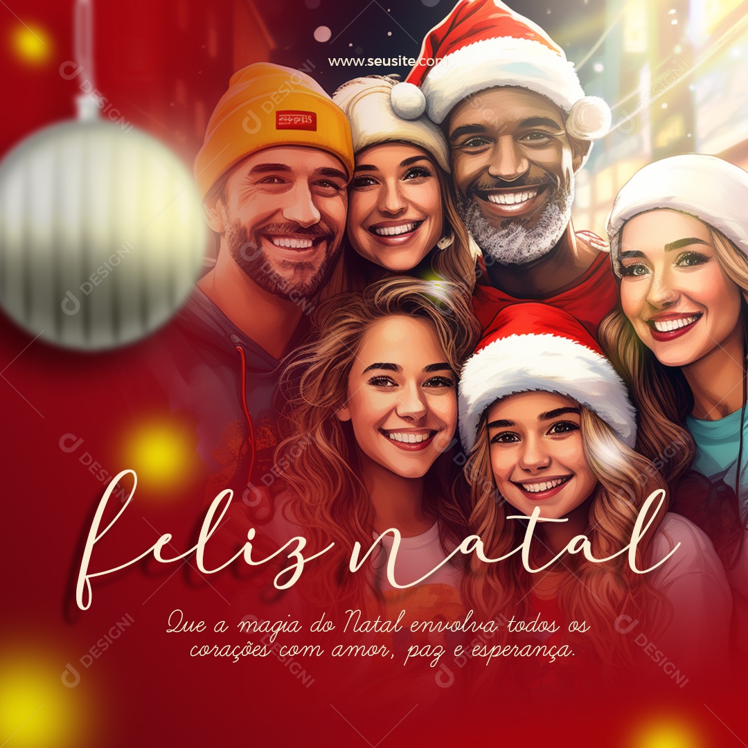 Social Media Feliz Natal Amor Paz Esperança PSD Editável